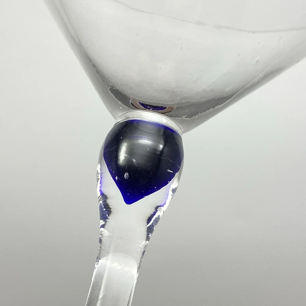 Vintage Pair 2 Zrike Cobalt Blue Teardrop Handblown 7